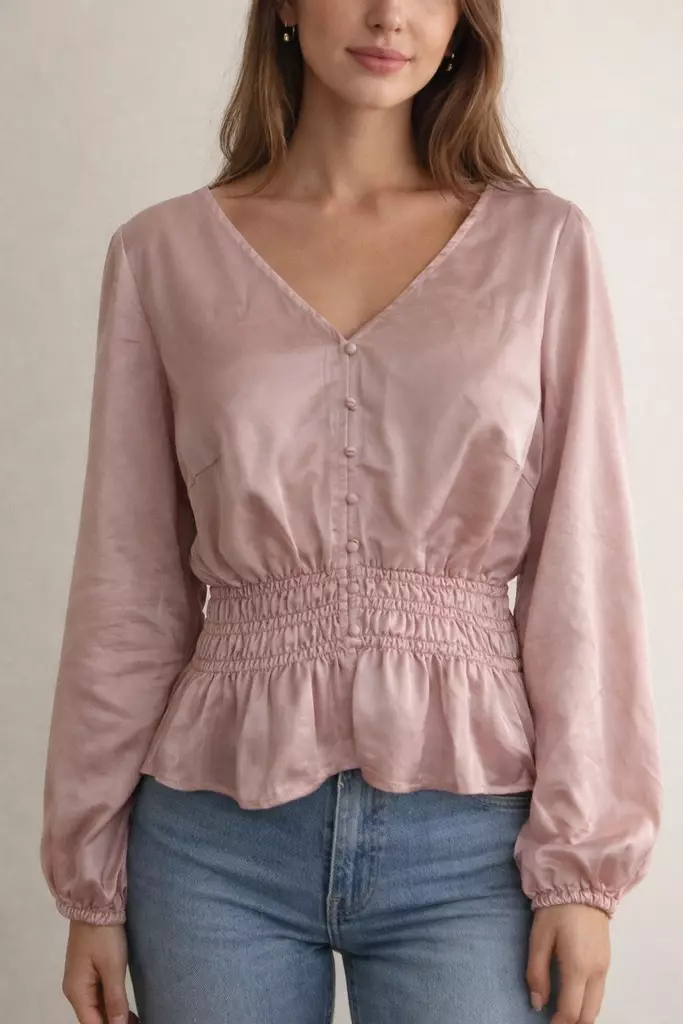 M.O.R.E by Mingel satiinipusero pink - Naisten paidat ja puserot - 7330564160244 - 1