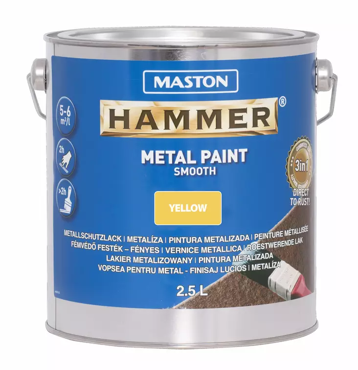 Maston Hammer Sileä Keltainen 2,5L - Metallimaalit - 6412490017583 - 2