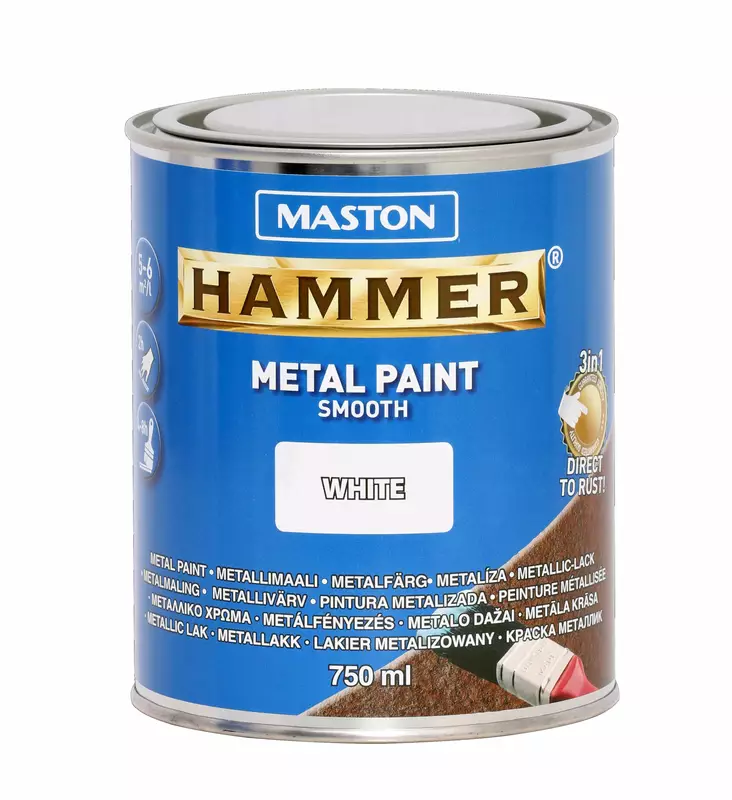 Maston Hammer Sileä Valkoinen 750ml - Metallimaalit - 6412490012083 - 2