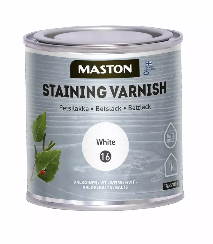 Maston petsilakka 250 ml valkoinen - Puunsuojat ja petsit - 6412490003623 - 2
