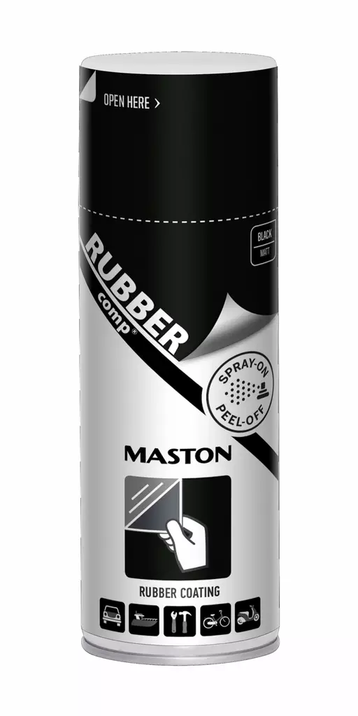 Maston RUBBERcomp Musta puolikiiltävä 400ml - Spraymaalit - 6412490027353 - 2