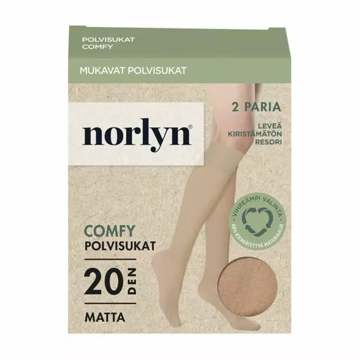 Norlyn comfy polvisukat 20den 2-pack sand 36-41 - Naisten sukat ja sukkahousut - 7028413011003 - 1