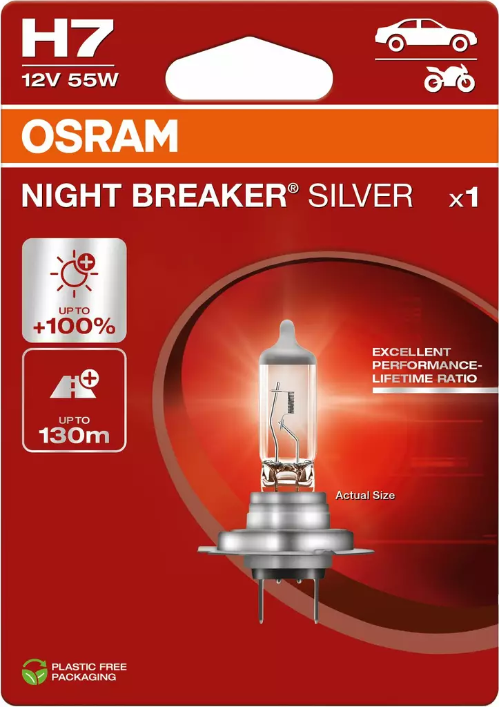 Osram H7 Night breaker silver polttimo - Halogen ajovalot ja polttimot - 4062172395113 - 1