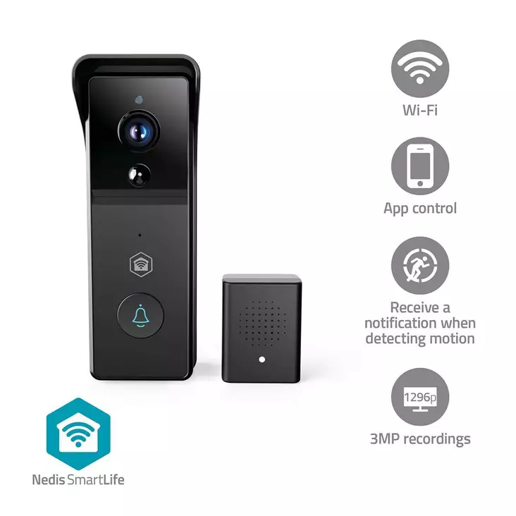 Ovipuhelin smartlife 3mp full hd 1296p - Muut sähkötarvikkeet - 5412810470013 - 1