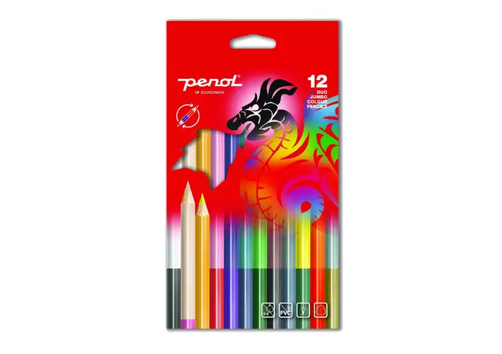 Penol Duo Jumbo 12 kpl värikynät - Puuvärikynät ja liidut - 5701113161163 - 1