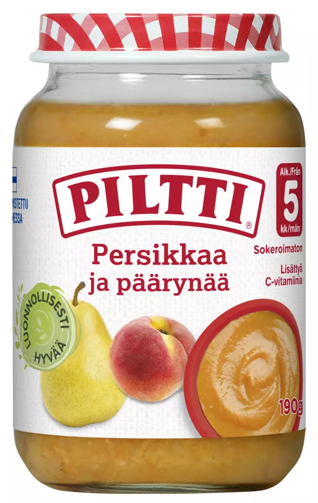Piltti Persikkaa ja päärynää 190g 5kk - Marjanpoimurit - 7613037128543 - 1
