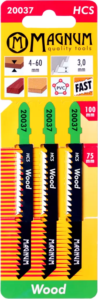 Pistosahanterä 3kpl HCS 3,0/100mm - Puukko-ja pistosahanterät - 6418868200373 - 1