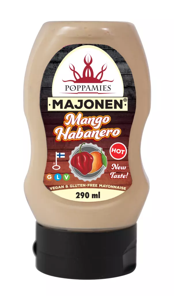 Poppamies Majonen Mango Habanero 290ml - Majoneesit,maustekastikkeet ja tahnat - 6430078920483 - 1