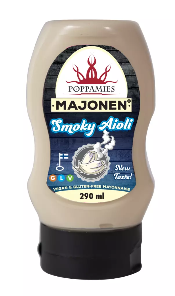 Poppamies Majonen smoky aioli 290ml - Majoneesit,maustekastikkeet ja tahnat - 6430078920513 - 1