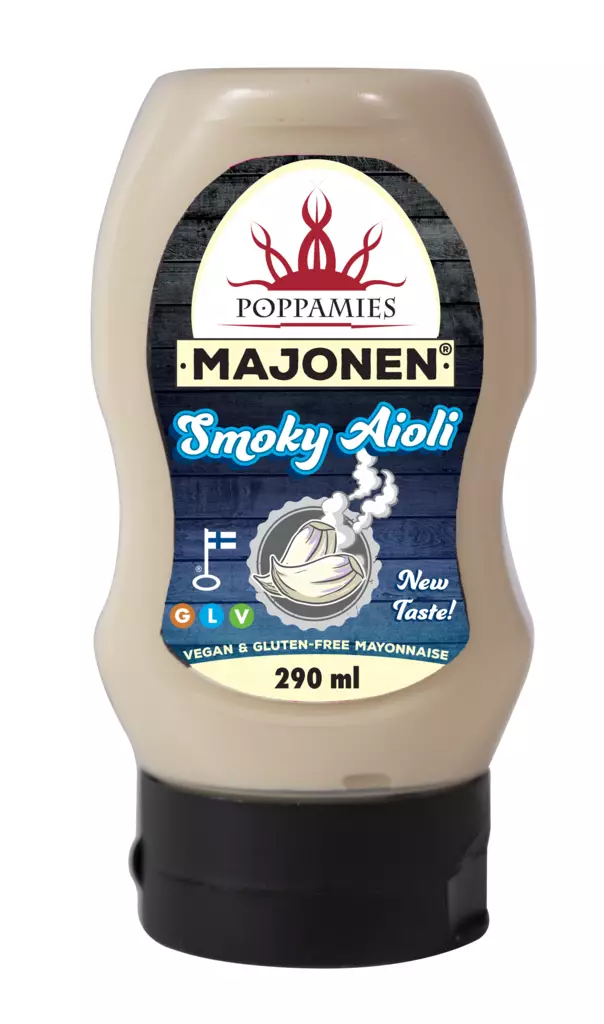 Poppamies Majonen smoky aioli 290ml - Majoneesit,maustekastikkeet ja tahnat - 6430078920513 - 1