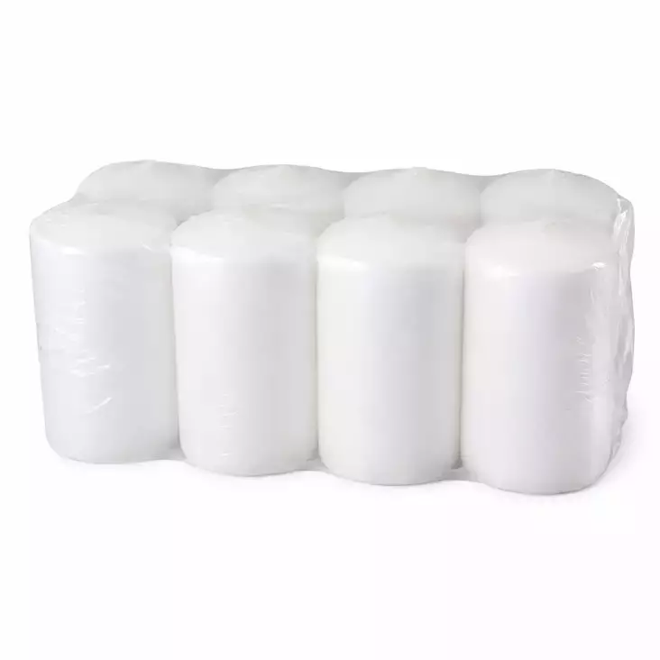 Pöytäkynttilä 5x7cm valkoinen 8kpl - Pöytäkynttilät - 4740302751113 - 1