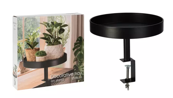 Pöytäteline pidikkeellä 28cm musta - Pienkalusteet - 8720573489553 - 1