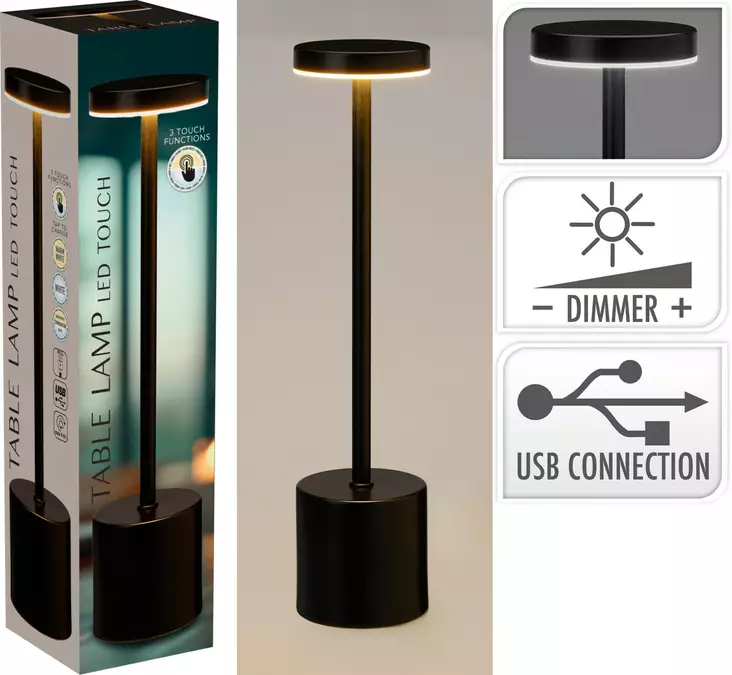 Pöytävalaisin musta 8x34cm - Pöytävalaisimet - 8721037583473 - 1