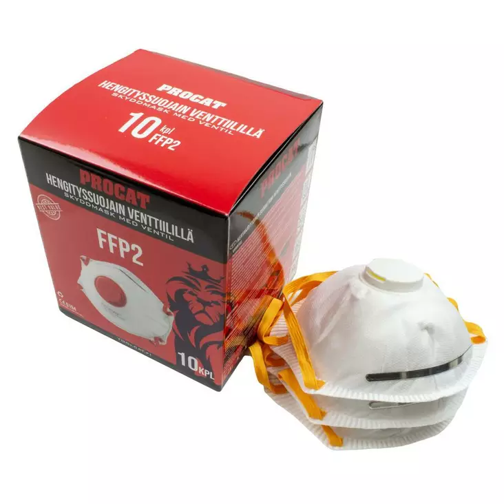 Procat Hengityssuojain FFP2 10 kpl / laatikko, venttiilillä - Henkilösuojaimet - 6420610196193 - 1