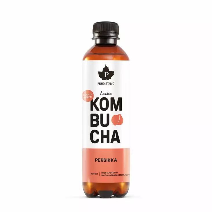 Puhdistamo Luomu Kombucha Persikka 400 m - Virvoitusjuomat ja mixerit - 6430039225183 - 1