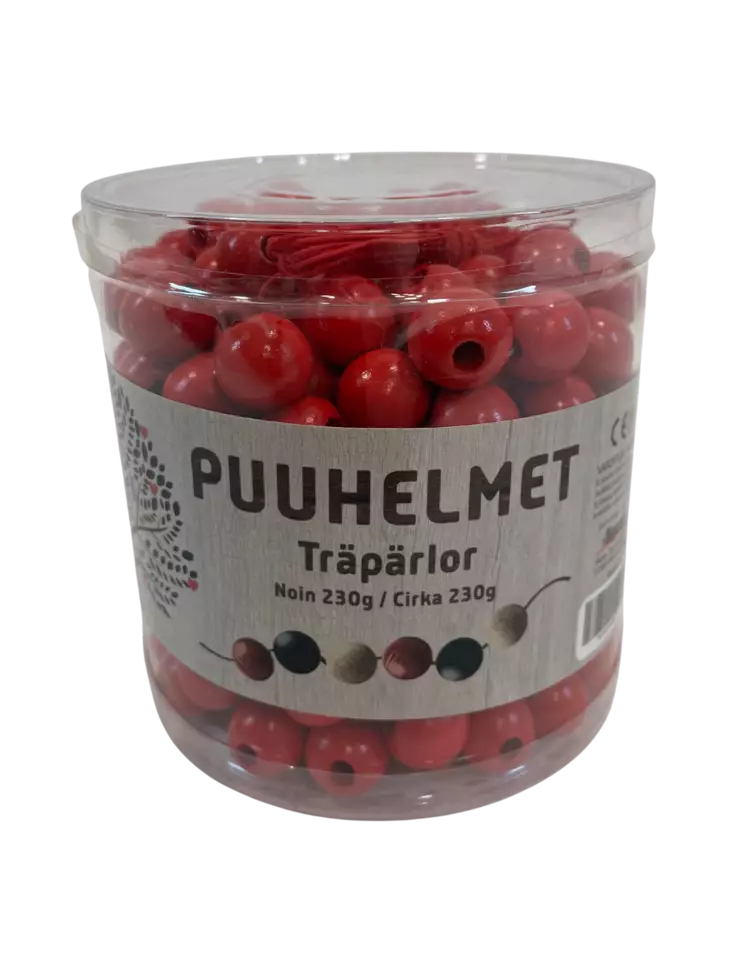 Puuhelmet punainen - Askarteluhelmet - 6416570046463 - 1
