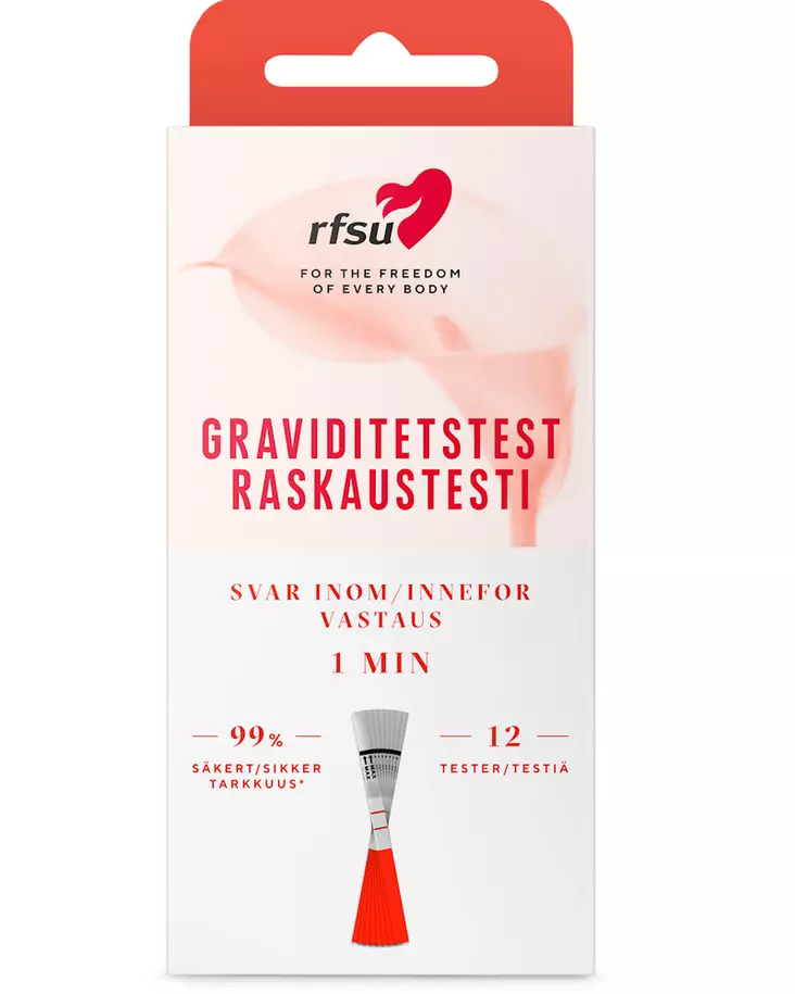 RFSU Raskaustesti 12kpl testiliuskoja - Ehkäisy ja seksuaalisuus - 7310572100323 - 1