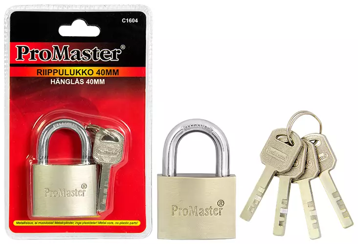 Riippulukko 40mm - Lukot,lukitus ja nivelsalvat - 6420286816043 - 1