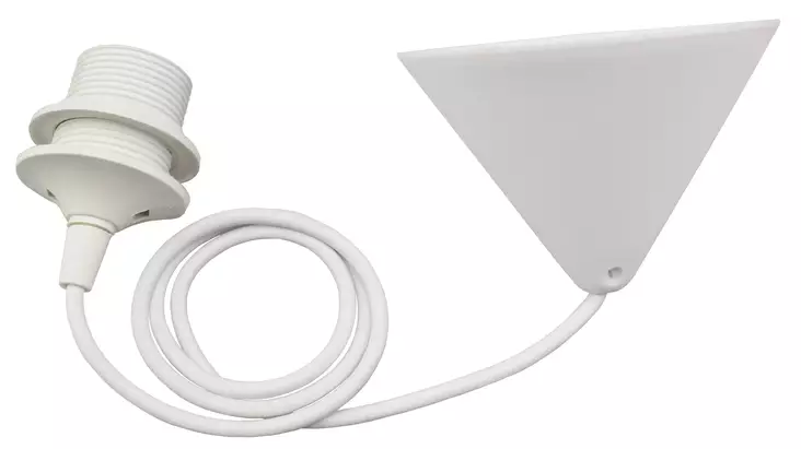 Ripustusjohto laipalla E27 1 m valkoinen - Valaisintarvikkeet - 6438140940513 - 1