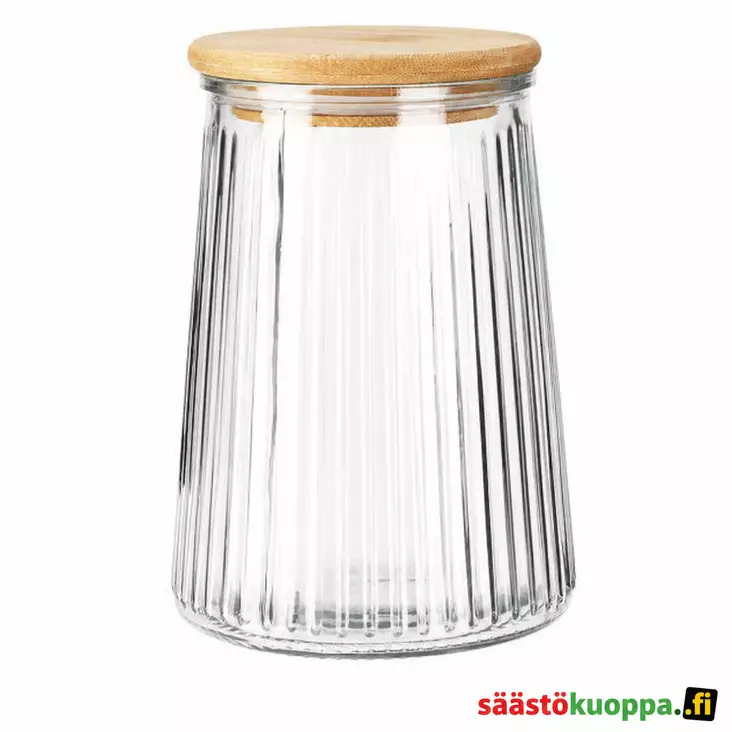 Säilytyspurkki lasinen puukansi 1000ml - Lasipullot ja -purkit - 8720573906753 - 2