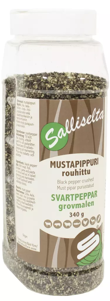 Sallinen Mustapippuri rouhittu 340g - Mausteet - 6436501005253 - 1