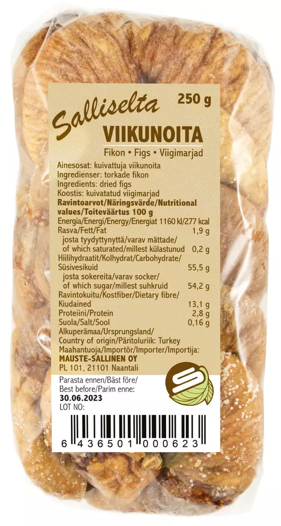 Salliselta Viikunoita 250g - Pähkinät ja kuivatut hedelmät - 6436501000623 - 1
