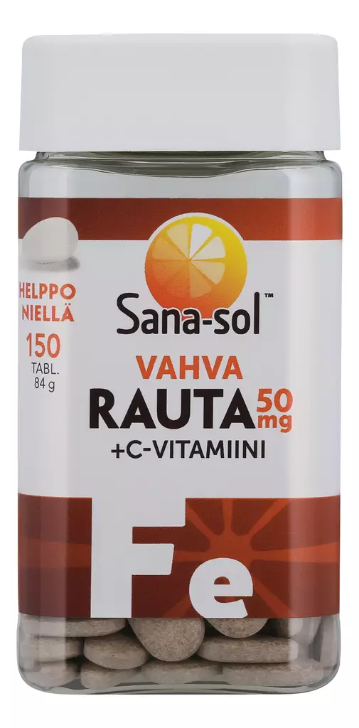 Sana-sol rauta 50mg+c vahva 150kpl - Vitamiinit ja mineraalit - 5702071500513 - 1