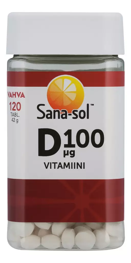 Sana-sol Vahva D-vitamiini 100 µg 120tab - Vitamiinit ja mineraalit - 5702071381273 - 1