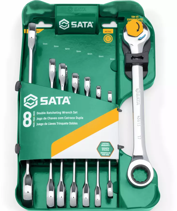 Sata kaksoisräikkälenkkiavainsrj 8-19mm - Avainsarjat - 7891645108953 - 1