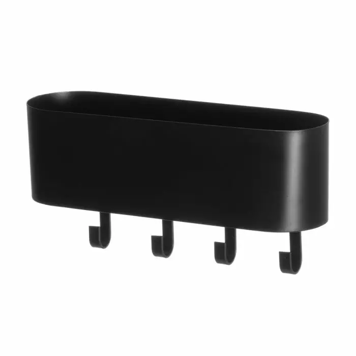 Seinänaulakko Hang säilytyslokerolla musta 25 cm - Pienkalusteet - 6410416482583 - 1