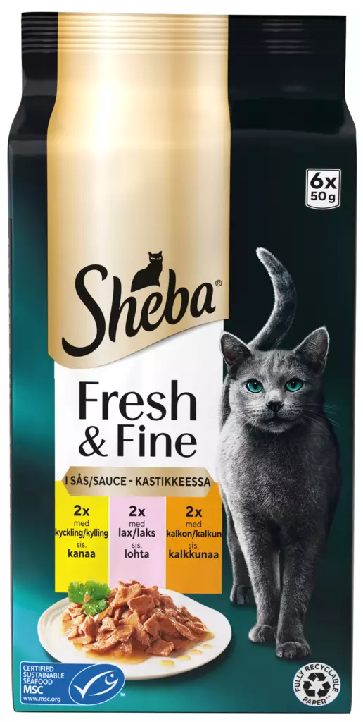 Sheba Fresh&Fine Sekoitus kast. 6x50g - Kissan märkäruoat - 4770608266073 - 1