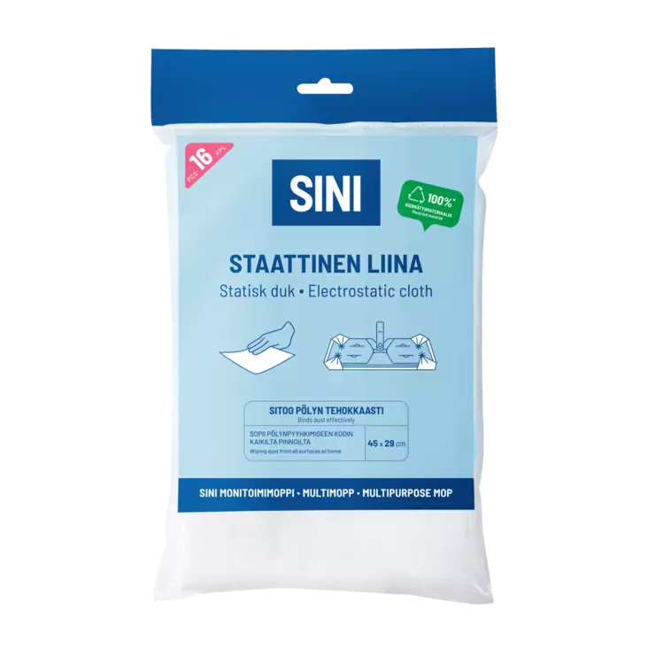 Sini Staattinen liina, 45x29 cm 16 kpl - Siivousliinat - 6423800037443 - 1