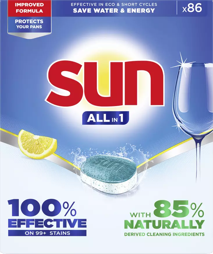 Sun Lemon Konetiskitabletti 86 kpl - Astianpesuaineet - 8720181517013 - 1