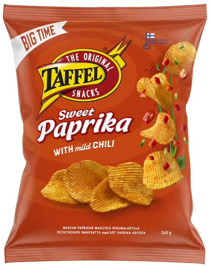 Taffel Sweet Paprika 260g - Sipsit, snacksit ja pähkinät - 6410380041793 - 1