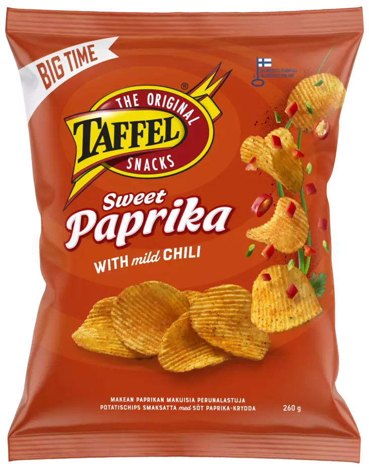 Taffel Sweet Paprika 260g - Sipsit, snacksit ja pähkinät - 6410380041793 - 1