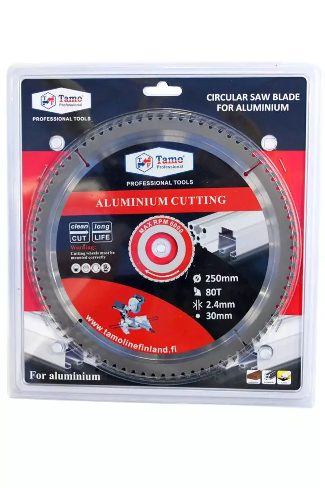 Tamo sirkkelinterä 250x80Tx30 negatiivinen alumiinille - Sirkkelinterät - 6420613764313 - 1