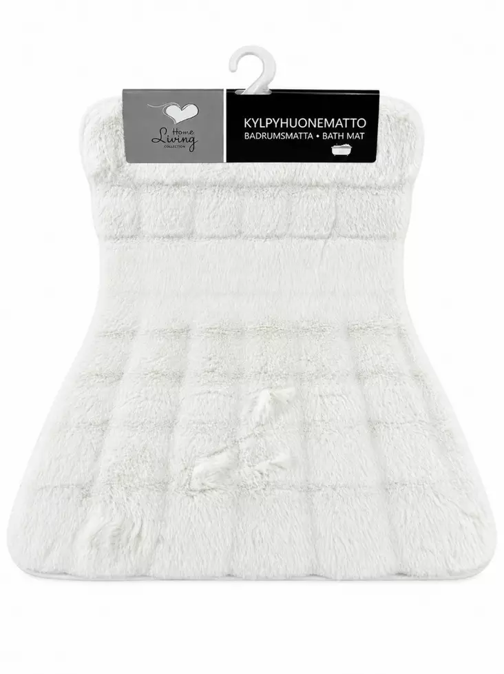 Tekoturkis kynnys/kylpyhuonematto valkoinen 50x80cm - Kylpyhuone- ja wc matot - 6438506025403 - 1