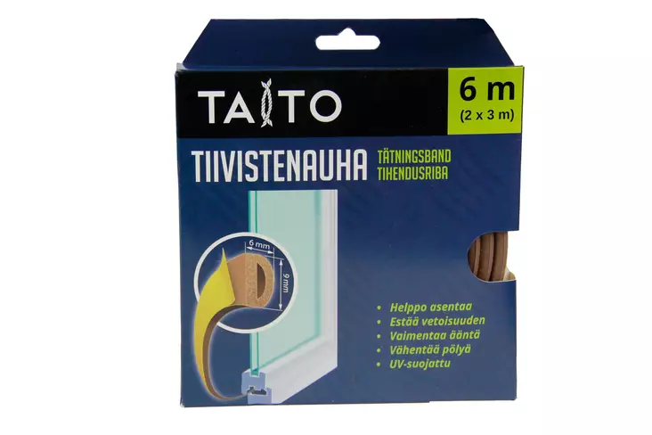 Tiivistenauha D ruskea 2x3m - Ovi- ja ikkunatiivisteet - 6416096305723 - 1