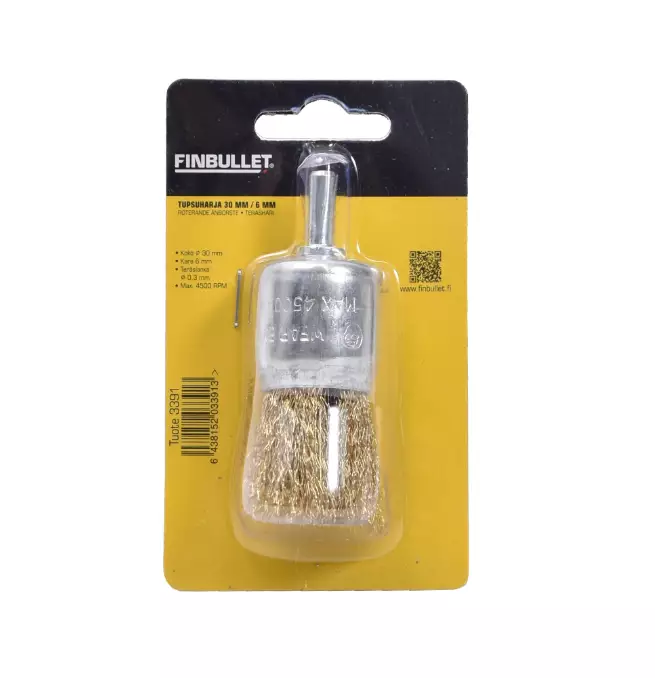 Tupsuharja 30 mm / 6 mm porakoneelle - Kiillotustyökalut - 6438152033913 - 1