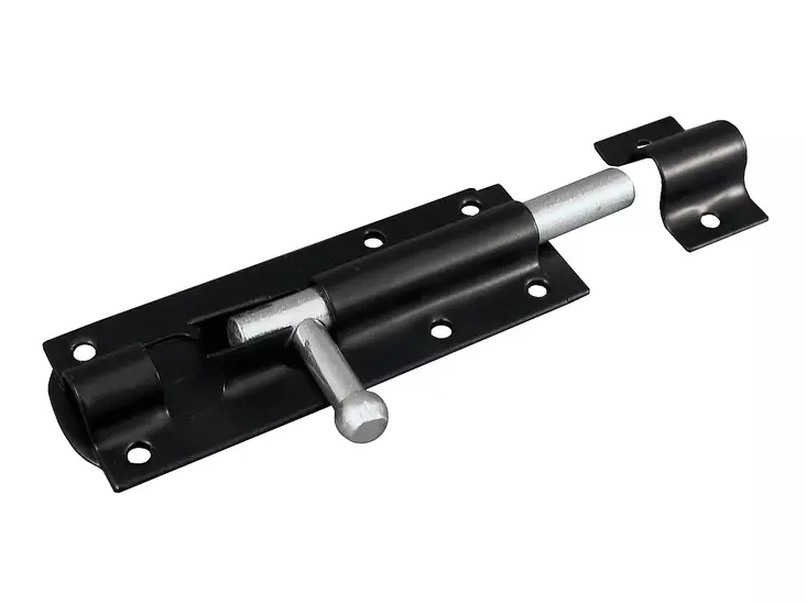 Työntösalpa 150mm sinkitty/musta - Lukot,lukitus ja nivelsalvat - 6414675064733 - 1