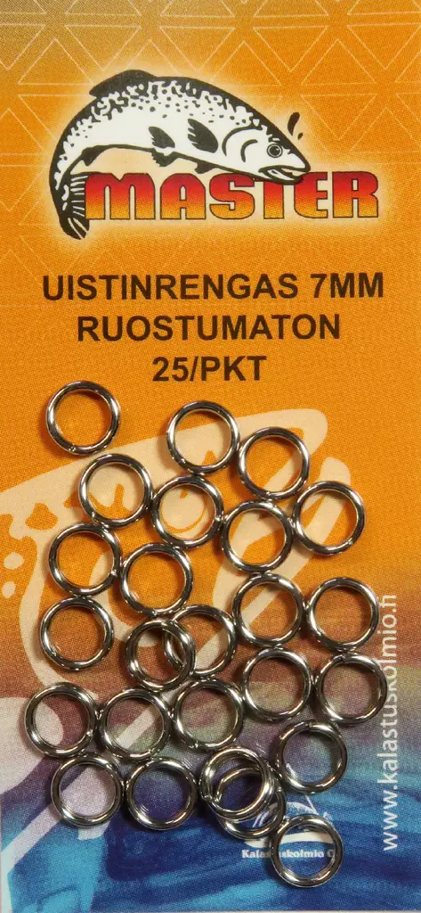 Uistinrengas master 7mm ruostumaton 25kpl - Perukkeet, lukot, koukut ja painot - 6416473140473 - 1