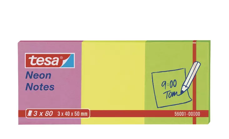 Tesa Viestilappu Neon 3X80 40x50 värilaj - Toimistopaperit - 4042448812483 - 1