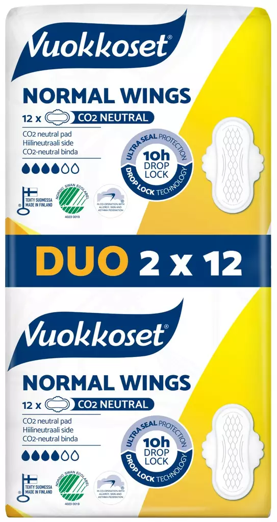 VUOKKOSET DUO NORMAL WINGS 2*12 - Hiustenhoito ja hiuskoristeet - 6414100896403 - 1