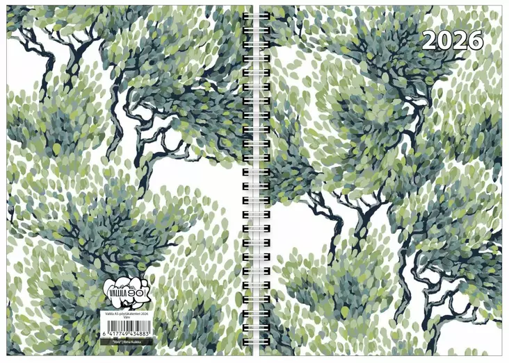 Vuosikalenteri 2026 Vallila A5 Väre gree - Kalenterit - 6417749434883 - 1