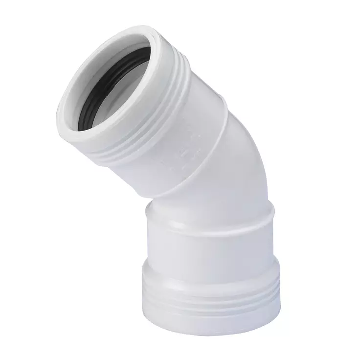 Wavin muhvikulma HT 32x45 valk. pp - Viemäriputket ja putkenosat - 5907444811993 - 1