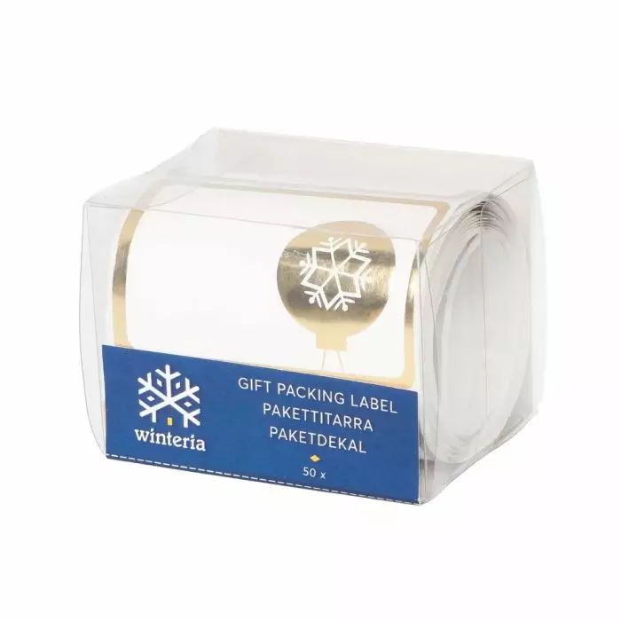 Winteria pakettitarra 50kpl rulla - Joulupaketointi ja -lahjakassit & kortit - 6410416290683 - 1