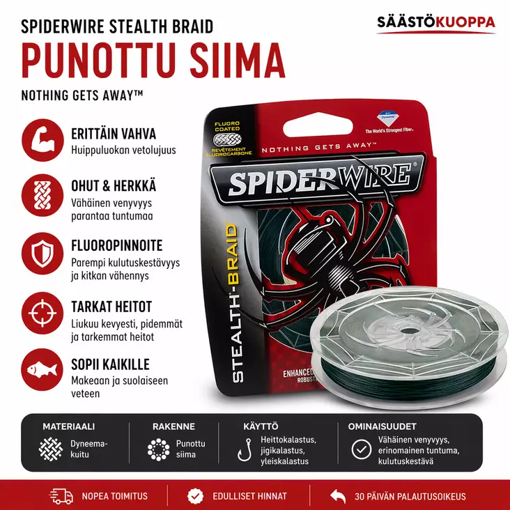 Spiderwire Stealth Braid 0.25mm M.Green - Siimat - 022021606283 - 1