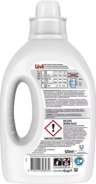 Bio Luvil Pyykinpesuneste 920ml Black - Pyykinpesu- ja huuhteluaineet - 8710447328934 - 2