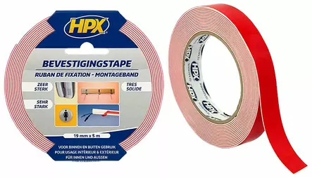 Kaksipuolinen asennusteippi 19mm x 5m - Teipit - 5425014220124 - 1