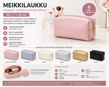 Meikkilaukku 18x10cm - Toiletti- ja meikkilaukut - 6438506011284 - 2
